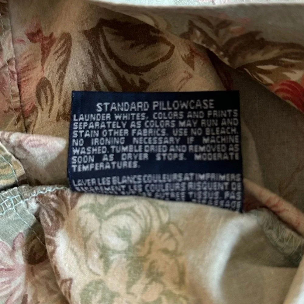 Ralph Lauren Charlotte Standard Pillowcases Set of 2 Floral Pink Sage Green USA